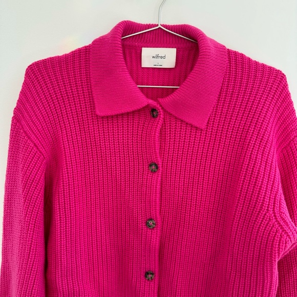 Wilfred Pink Button-Up Sweater - Picture 3 of 6